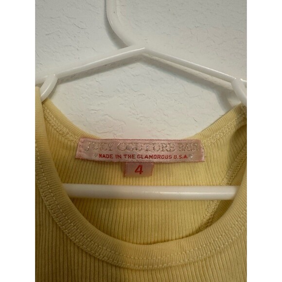 Vintage / Y2K Juicy Couture Baby Sleeveless Tank Top Size 4 Yellow Ribbed - Picture 2 of 3